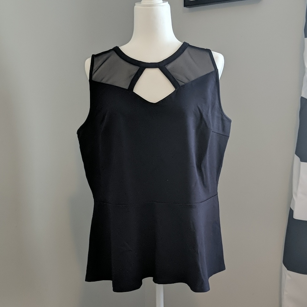 Navy Blue Peplum Blouse 14/16